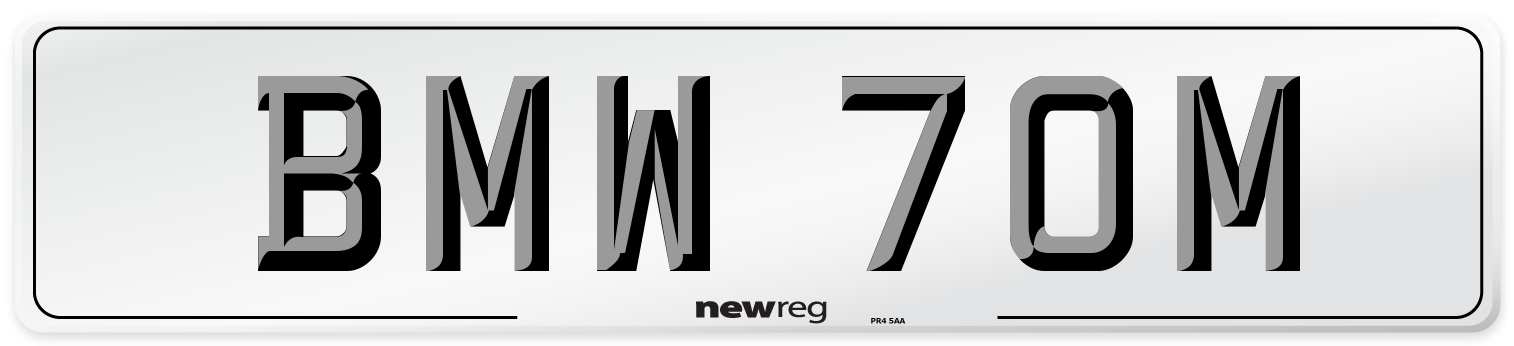 BMW 70M Number Plate from New Reg